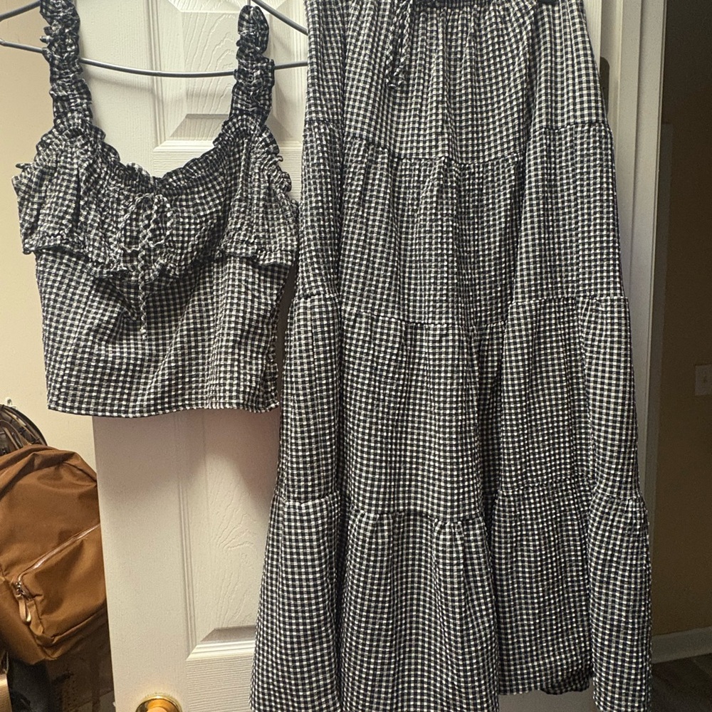 Black and White A-Line Skirt